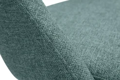 Miliboo Chaise Design-Chaises vintage en tissu vert de gris et métal noir (lot de 2) COSETTE