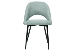 Miliboo Chaise Design-Chaises vintage en tissu effet velours texturé vert céladon et métal noir (lot de 2) COSETTE
