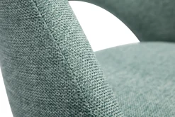 Miliboo Chaise Design-Chaises vintage en tissu effet velours texturé vert céladon et métal noir (lot de 2) COSETTE