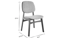 Miliboo Chaise Design|Chaise En Bois-Chaises vintage en tissu gris clair et bois foncé (lot de 2) SOQUETTE