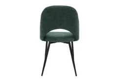 Miliboo Chaise Design-Chaises vintage en tissu effet velours texturé vert et métal noir (lot de 2) COSETTE