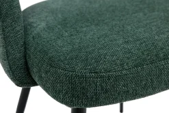 Miliboo Chaise Design-Chaises vintage en tissu effet velours texturé vert et métal noir (lot de 2) COSETTE