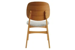 Miliboo Chaise Design|Chaise En Bois-Chaises vintage en tissu gris clair et bois clair (lot de 2) SOQUETTE