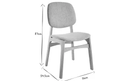 Miliboo Chaise Design|Chaise En Bois-Chaises vintage en tissu gris clair et bois clair (lot de 2) SOQUETTE
