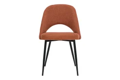 Miliboo Chaise Design-Chaises vintage en tissu effet velours texturé terre brûlée et métal noir (lot de 2) COSETTE