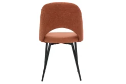 Miliboo Chaise Design-Chaises vintage en tissu effet velours texturé terre brûlée et métal noir (lot de 2) COSETTE