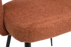 Miliboo Chaise Design-Chaises vintage en tissu effet velours texturé terre brûlée et métal noir (lot de 2) COSETTE