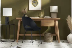 Miliboo Chaise Design-Chaises vintage noires en tissu velours et métal (lot de 2) COSETTE