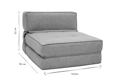 Miliboo Chauffeuse|Chauffeuse-Chauffeuse 1 place convertible en tissu taupe KATY