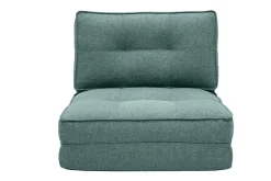 Miliboo Chauffeuse|Chauffeuse-Chauffeuse 1 place convertible en tissu vert de gris SALLY