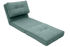 Miliboo Chauffeuse|Chauffeuse-Chauffeuse 1 place convertible en tissu vert de gris SALLY