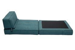 Miliboo Chauffeuse|Chauffeuse-Chauffeuse 1 place convertible en tissu bleu canard KATY