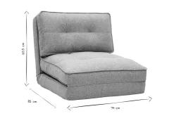 Miliboo Chauffeuse|Chauffeuse-Chauffeuse 1 place convertible en tissu taupe SALLY