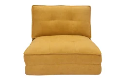 Miliboo Chauffeuse|Chauffeuse-Chauffeuse 1 place convertible en tissu effet velours jaune moutarde SALLY