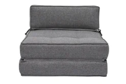 Miliboo Chauffeuse|Chauffeuse-Chauffeuse 1 place convertible en tissu gris KATY