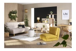 Miliboo Chauffeuse|Chauffeuse-Chauffeuse 1 place convertible en tissu terracotta SALLY