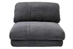 Miliboo Chauffeuse|Chauffeuse-Chauffeuse 1 place convertible en tissu velours côtelé gris foncé SPENCER