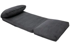 Miliboo Chauffeuse|Chauffeuse-Chauffeuse 1 place convertible en tissu velours côtelé gris foncé SPENCER