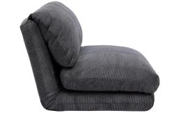 Miliboo Chauffeuse|Chauffeuse-Chauffeuse 1 place convertible en tissu velours côtelé gris foncé SPENCER