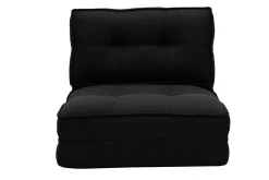 Miliboo Chauffeuse|Chauffeuse-Chauffeuse 1 place convertible en tissu noir SALLY
