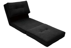 Miliboo Chauffeuse|Chauffeuse-Chauffeuse 1 place convertible en tissu noir SALLY