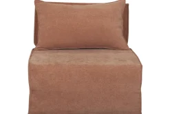 Miliboo Chauffeuse|Chauffeuse-Chauffeuse 1 place convertible en tissu effet velours terracotta VICTOR
