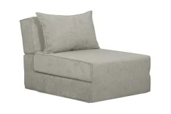 Miliboo Chauffeuse|Chauffeuse-Chauffeuse 1 place convertible en tissu effet velours taupe VICTOR