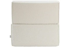 Miliboo Chauffeuse|Chauffeuse-Chauffeuse 1 place convertible en tissu effet laine bouclée blanc VICTOR