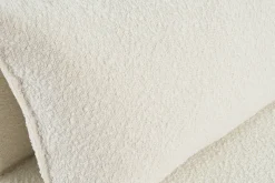 Miliboo Chauffeuse|Chauffeuse-Chauffeuse 1 place convertible en tissu effet laine bouclée blanc VICTOR