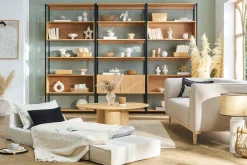 Miliboo Chauffeuse|Chauffeuse-Chauffeuse 1 place convertible en tissu effet laine bouclée blanc VICTOR