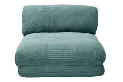 Miliboo Chauffeuse|Chauffeuse-Chauffeuse 1 place convertible en tissu velours côtelé vert céladon SPENCER