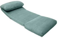 Miliboo Chauffeuse|Chauffeuse-Chauffeuse 1 place convertible en tissu velours côtelé vert céladon SPENCER