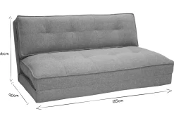 Miliboo Chauffeuse|Chauffeuse-Chauffeuse 2 places convertible en tissu taupe SALLY