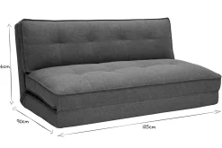 Miliboo Chauffeuse|Chauffeuse-Chauffeuse 2 places convertible en tissu gris SALLY