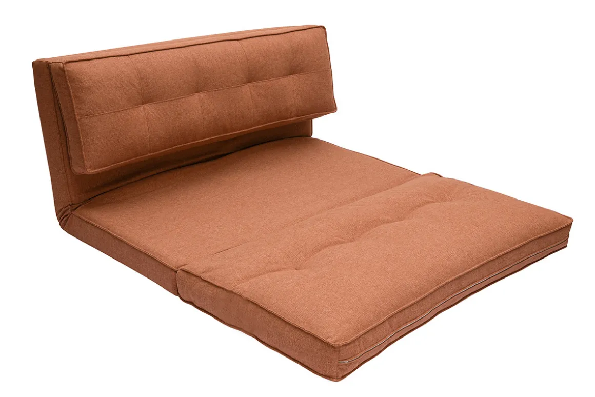 Miliboo Chauffeuse|Chauffeuse-Chauffeuse 2 places convertible en tissu terracotta SALLY