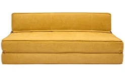 Miliboo Chauffeuse|Chauffeuse-Chauffeuse 2 places convertible en tissu effet velours jaune moutarde KATY