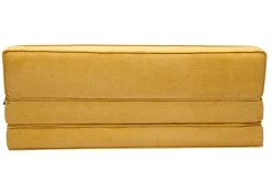 Miliboo Chauffeuse|Chauffeuse-Chauffeuse 2 places convertible en tissu effet velours jaune moutarde KATY