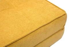 Miliboo Chauffeuse|Chauffeuse-Chauffeuse 2 places convertible en tissu effet velours jaune moutarde KATY