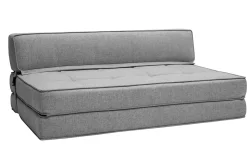 Miliboo Chauffeuse|Chauffeuse-Chauffeuse 2 places convertible en tissu gris clair KATY