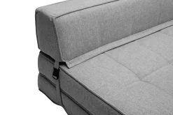 Miliboo Chauffeuse|Chauffeuse-Chauffeuse 2 places convertible en tissu gris clair KATY