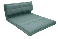 Miliboo Chauffeuse|Chauffeuse-Chauffeuse 2 places convertible en tissu vert de gris SALLY