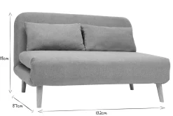 Miliboo Canapé Convertible|Voir Tous Les Canapés-Chauffeuse 2 places convertible en tissu effet velours texturé terracotta et bois clair AMIKO