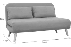 Miliboo Canapé Convertible|Voir Tous Les Canapés-Chauffeuse 2 places convertible en tissu effet velours moutarde et bois clair AMIKO