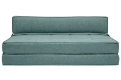 Miliboo Chauffeuse|Chauffeuse-Chauffeuse convertible 2 places en tissu vert de gris KATY