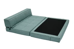 Miliboo Chauffeuse|Chauffeuse-Chauffeuse convertible 2 places en tissu vert de gris KATY