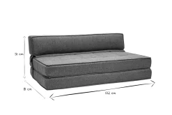 Miliboo Chauffeuse|Chauffeuse-Chauffeuse convertible 2 places en tissu vert de gris KATY