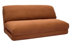 Miliboo Chauffeuse|Chauffeuse-Chauffeuse convertible 2 places en tissu velours côtelé terre brulée SPENCER
