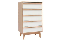 Miliboo Commode|Commode-Commode chiffonnier - semainier scandinave 5 tiroirs L60 cm HELIA