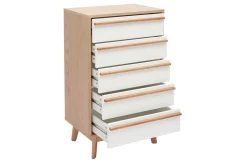 Miliboo Commode|Commode-Commode chiffonnier - semainier scandinave 5 tiroirs L60 cm HELIA