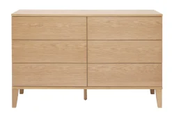 Miliboo Commode|Commode-Commode en bois clair chêne 6 tiroirs L120 cm FREDDY